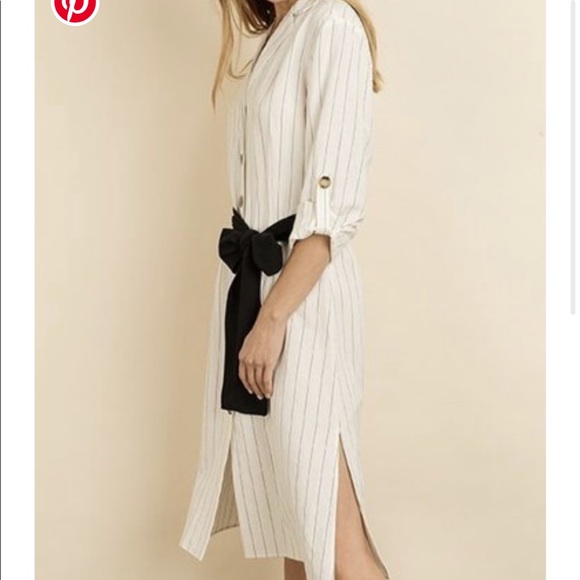 Level Up Pinstriped Shirt Dress - Picture 2 of 5